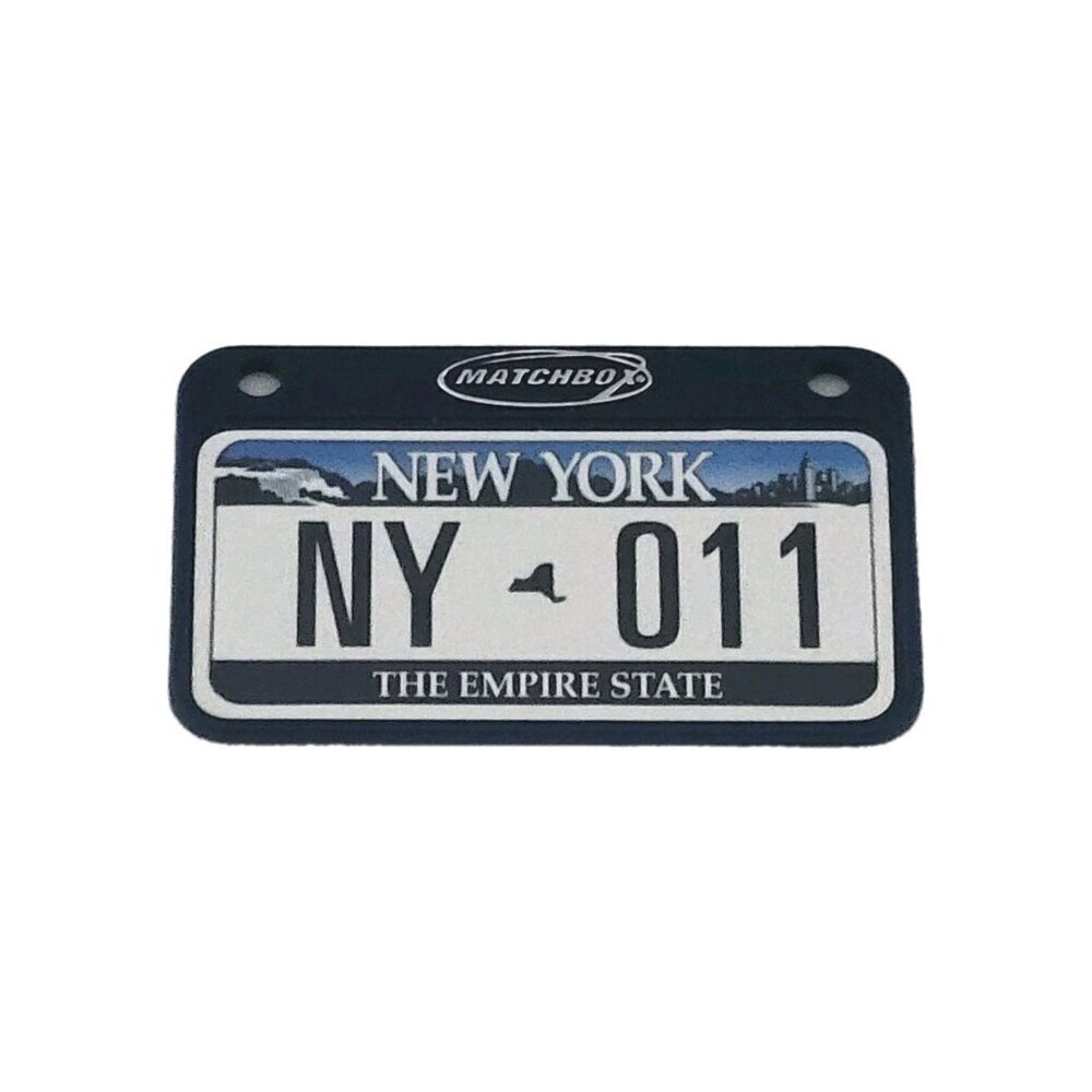 Matchbox New York Mini License Plate Vintage NY-011 Blue White Empire State